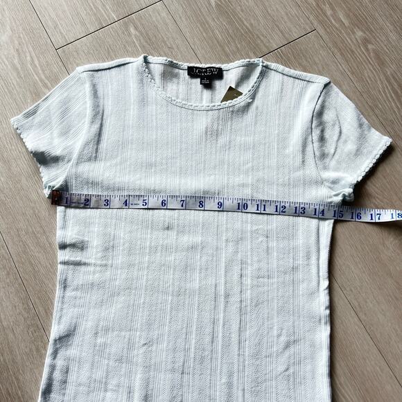 J Crew Pointelle Baby Tee Womens Small OAI Ocean Air Light Blue - Picture 6 of 13